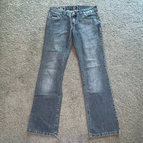 Dolce & Gabbana Denim - VINTAGE D&G DOLCE & GABBANA EMBROIDERED & STUDDED LOW RISE FLARE JEANS - 30 / 34